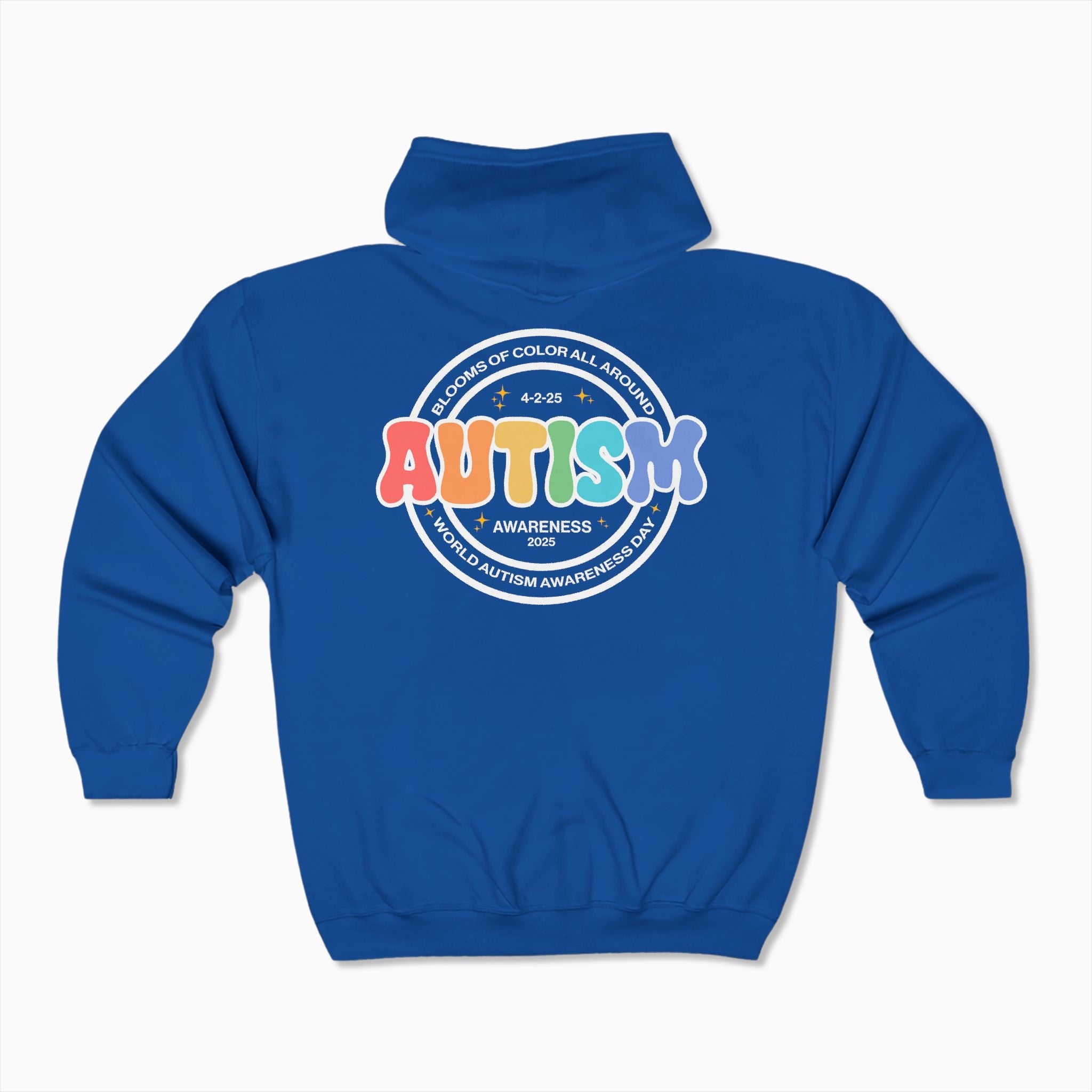 Autism Awareness 2025 - Blooms of Color All Around Zip Up Hoodie