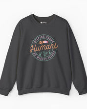 Helping Young Humans Do Mighty Things Sweatshirt-Dark Heather-Neurodiversity, ADHD & Autism Awareness & Acceptance Sweatshirt by Daily Bloom