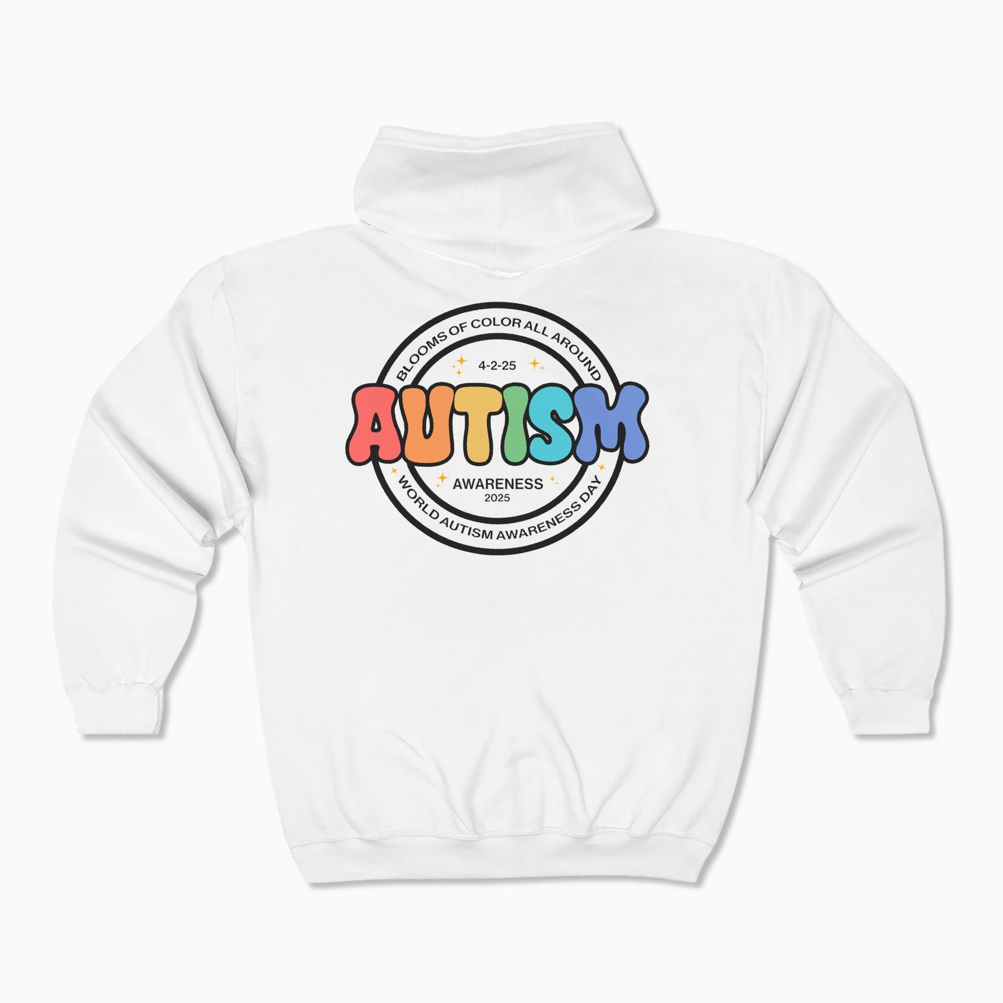 Autism Awareness 2025 - Blooms of Color All Around Zip Up Hoodie