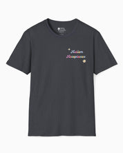 Advocate Support Empower Include Tee w/ Back Print-Dark Heather Grey-Neurodiversity, ADHD & Autism Awareness & Acceptance T-Shirt by Daily Bloom