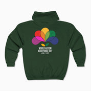 Autism Awareness 2025 - Spectrum in Bloom Zip Up Hoodie