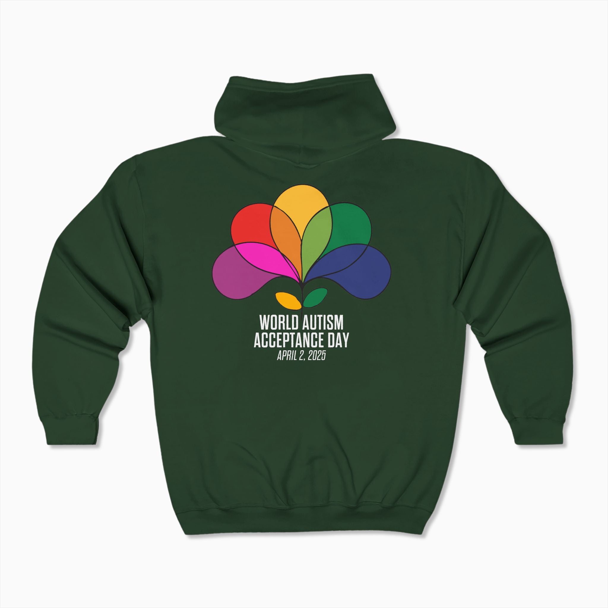 Autism Awareness 2025 - Spectrum in Bloom Zip Up Hoodie