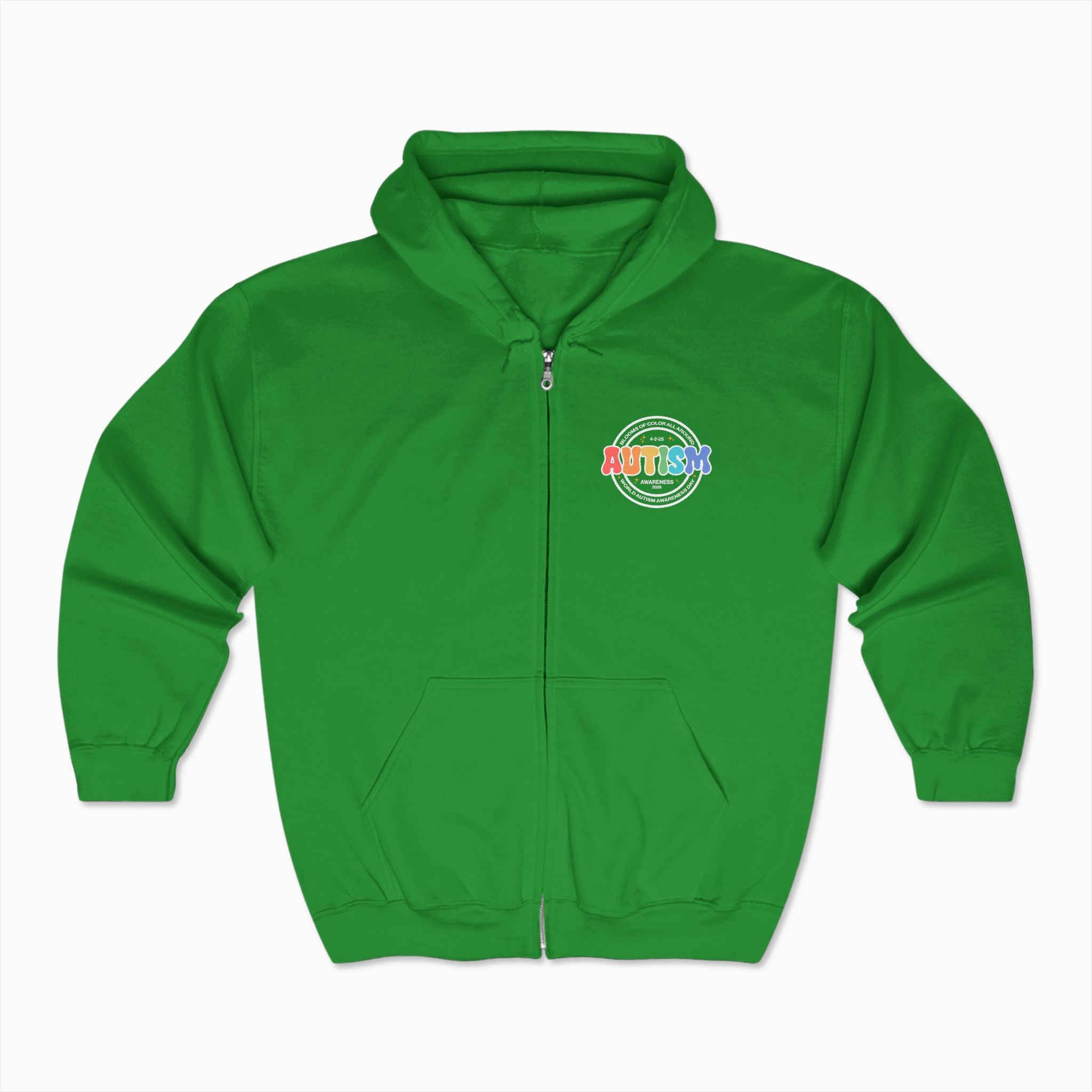 Autism Awareness 2025 - Blooms of Color All Around Zip Up Hoodie
