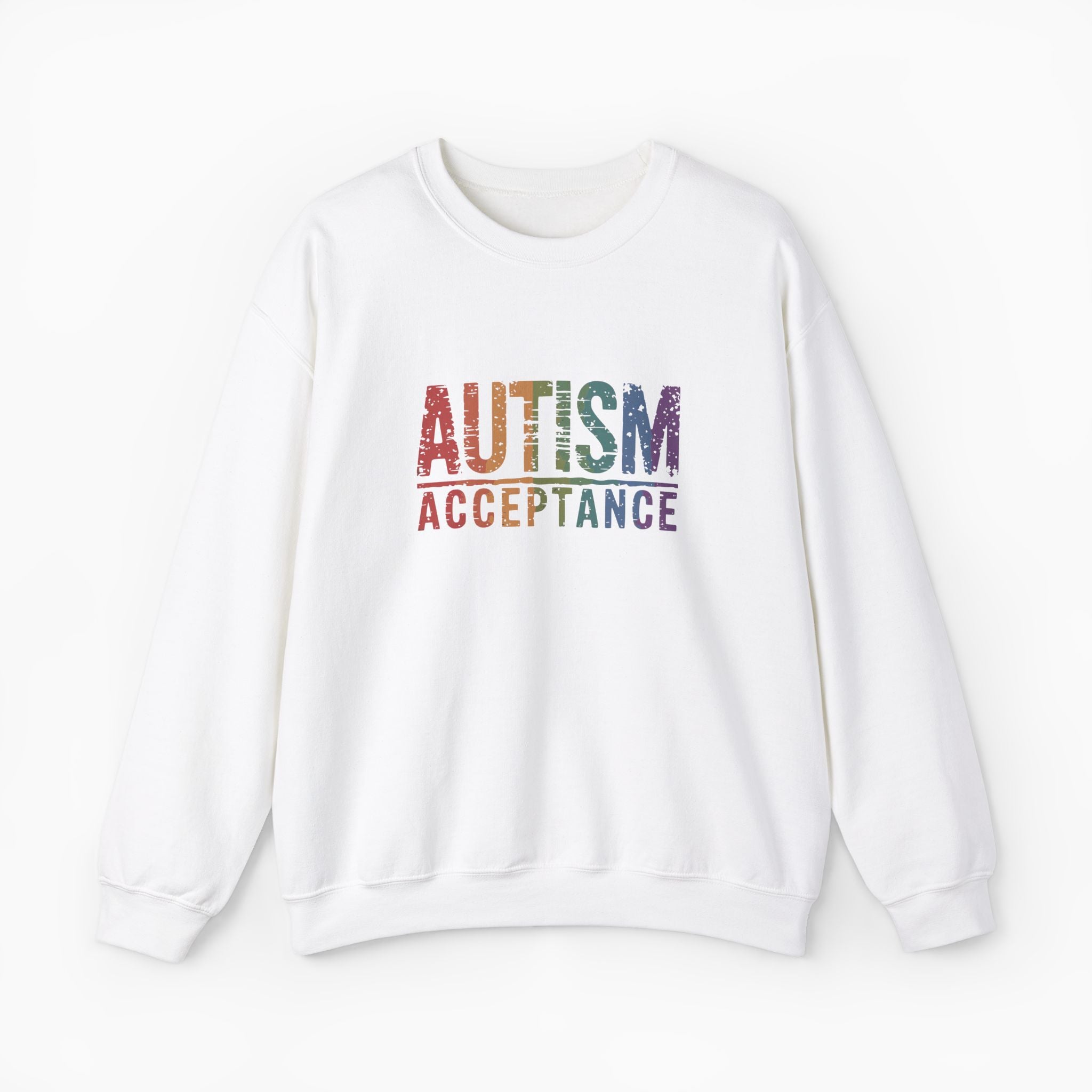 Autism Acceptance Grunge Rainbow Sweatshirt