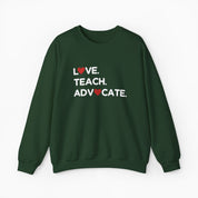 Love Teach Advocate - Love Hearts Sweatshirt