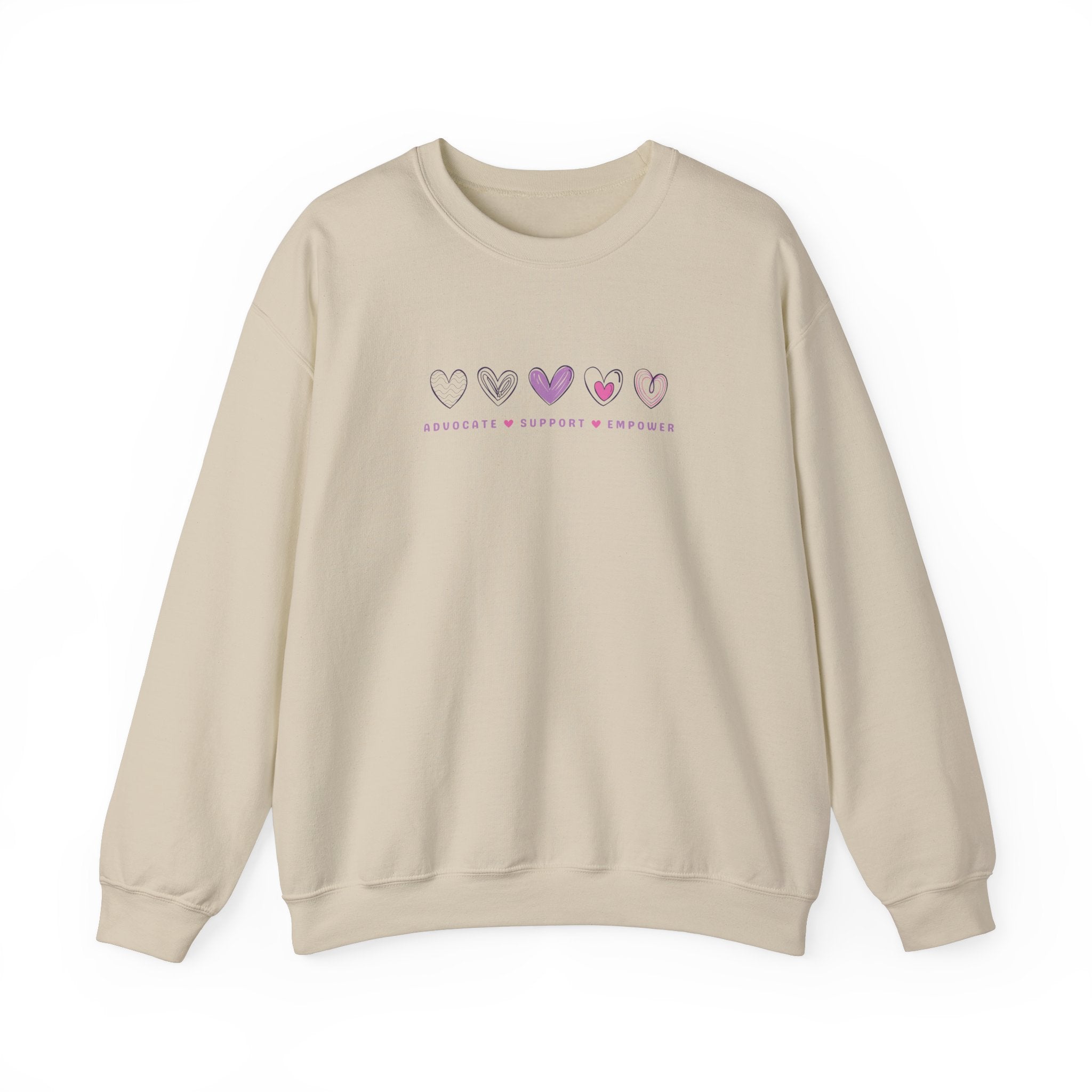 Advocate Support Empower Love Hearts Sweatshirt