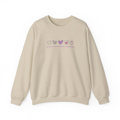Advocate Support Empower Love Hearts Sweatshirt