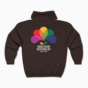 Autism Awareness 2025 - Spectrum in Bloom Zip Up Hoodie