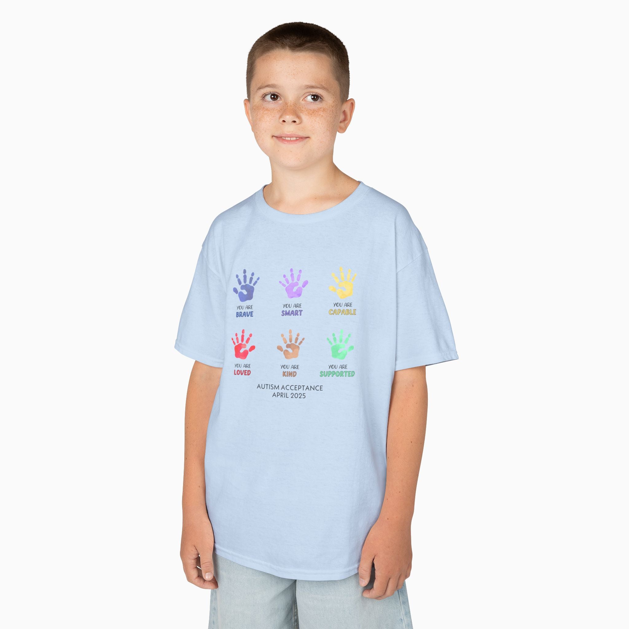 Autism Awareness 2025 - Affirmation Handprints Youth T-Shirt