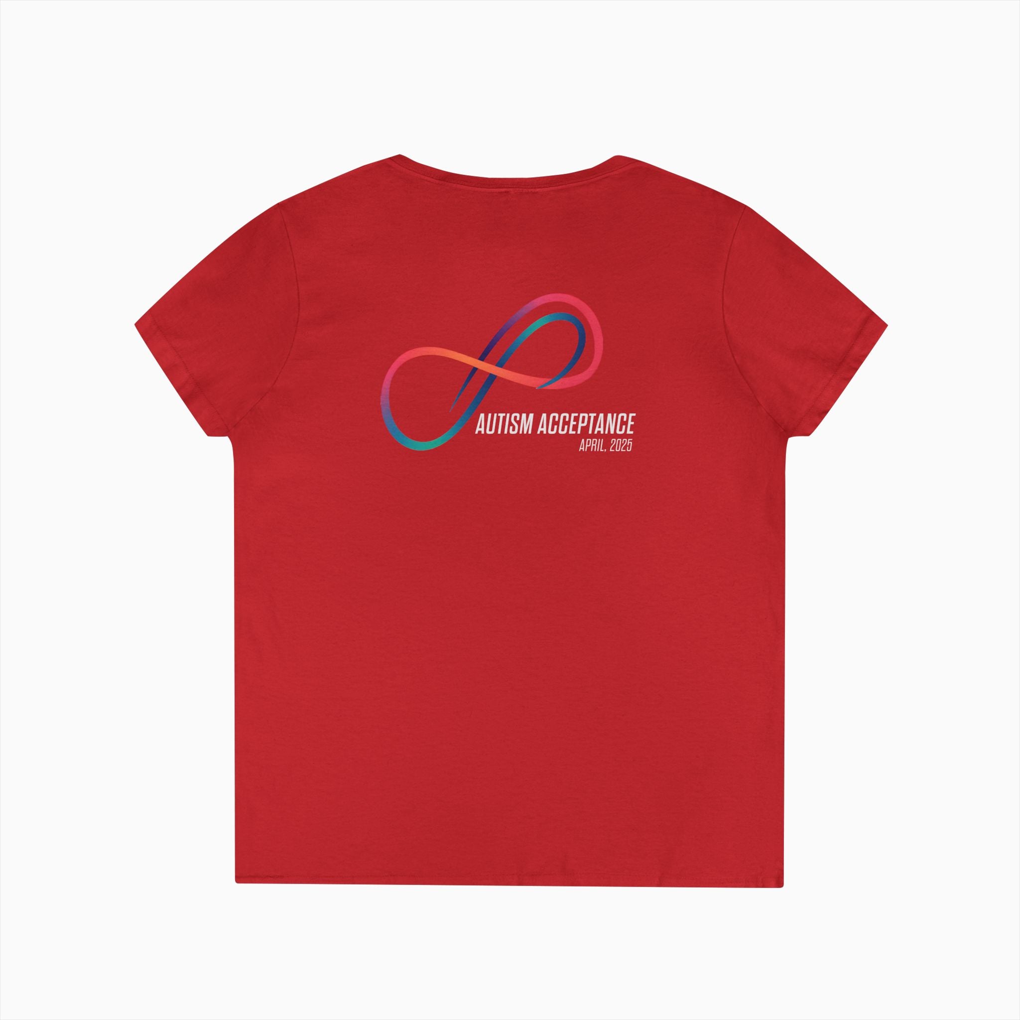 Autism Awareness 2025 - Loop of Acceptance Ladies V-Neck T-Shirt