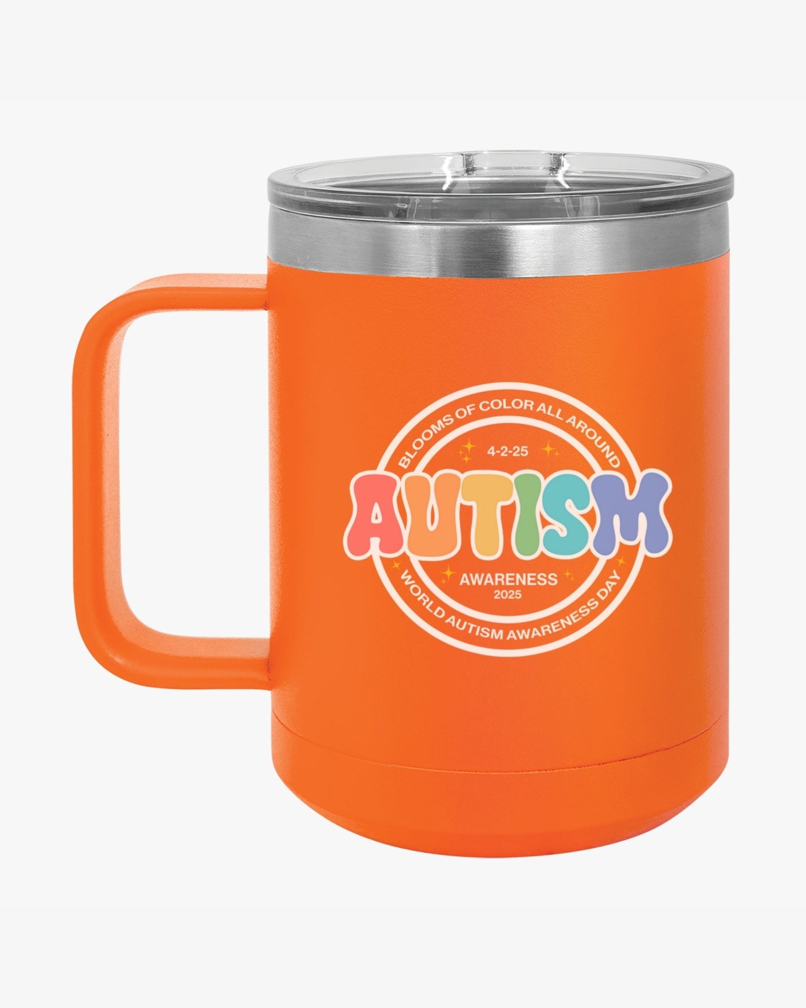Autism Mug - Autism Awareness 2025 - Blooms of Color All Around Coffee Mug Tumbler - Daily Bloom