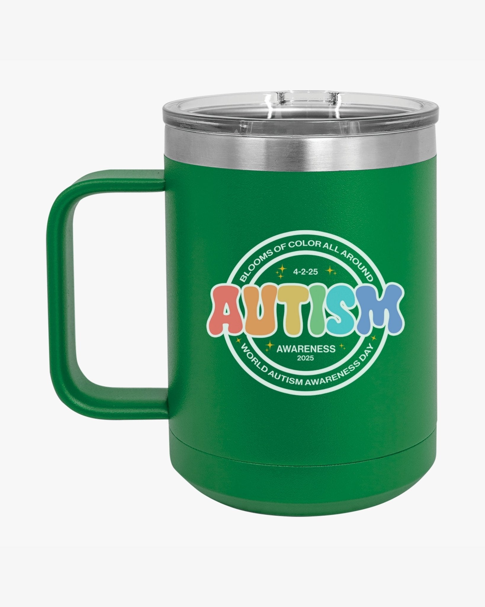 Autism Mug - Autism Awareness 2025 - Blooms of Color All Around Coffee Mug Tumbler - Daily Bloom