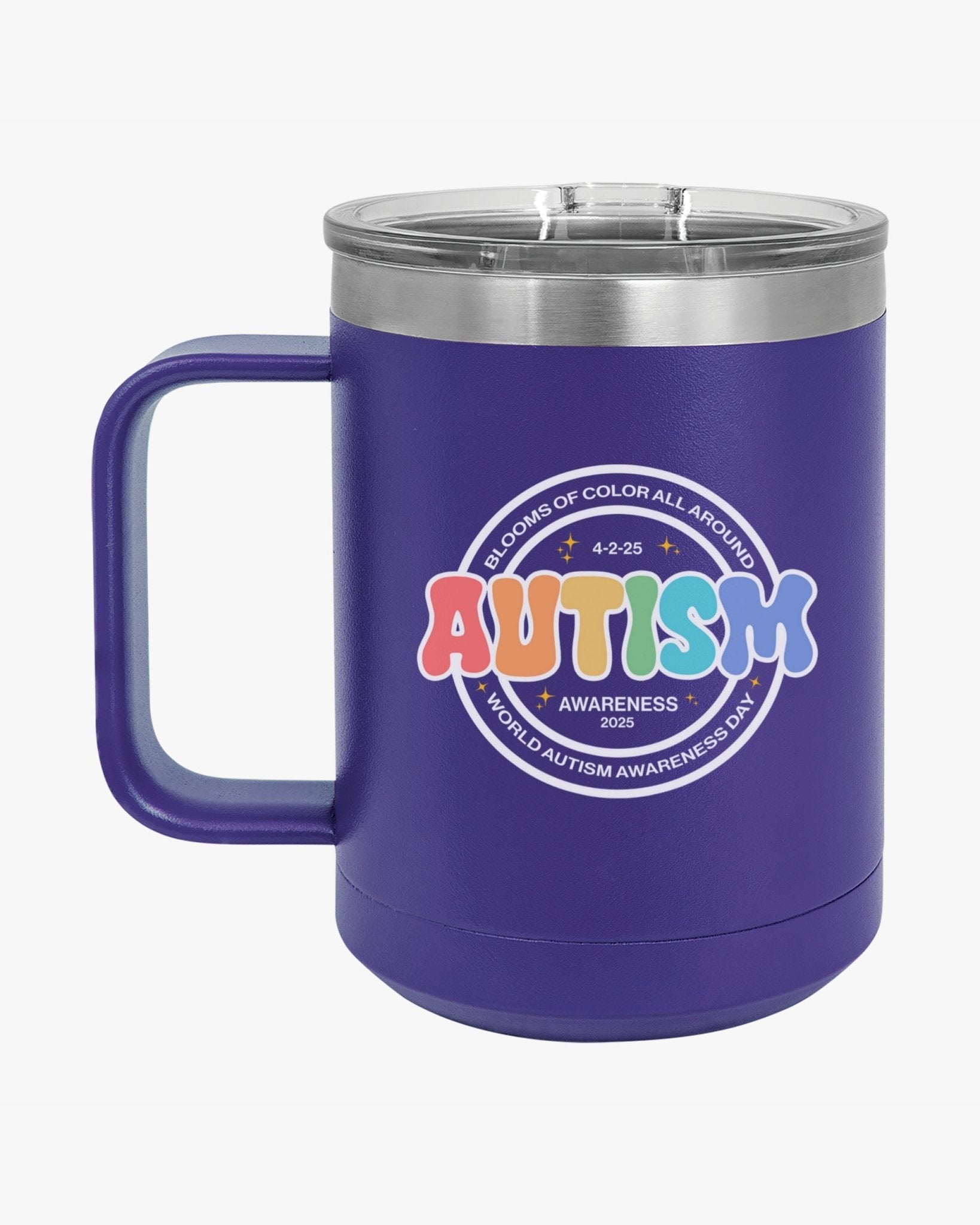 Autism Mug - Autism Awareness 2025 - Blooms of Color All Around Coffee Mug Tumbler - Daily Bloom