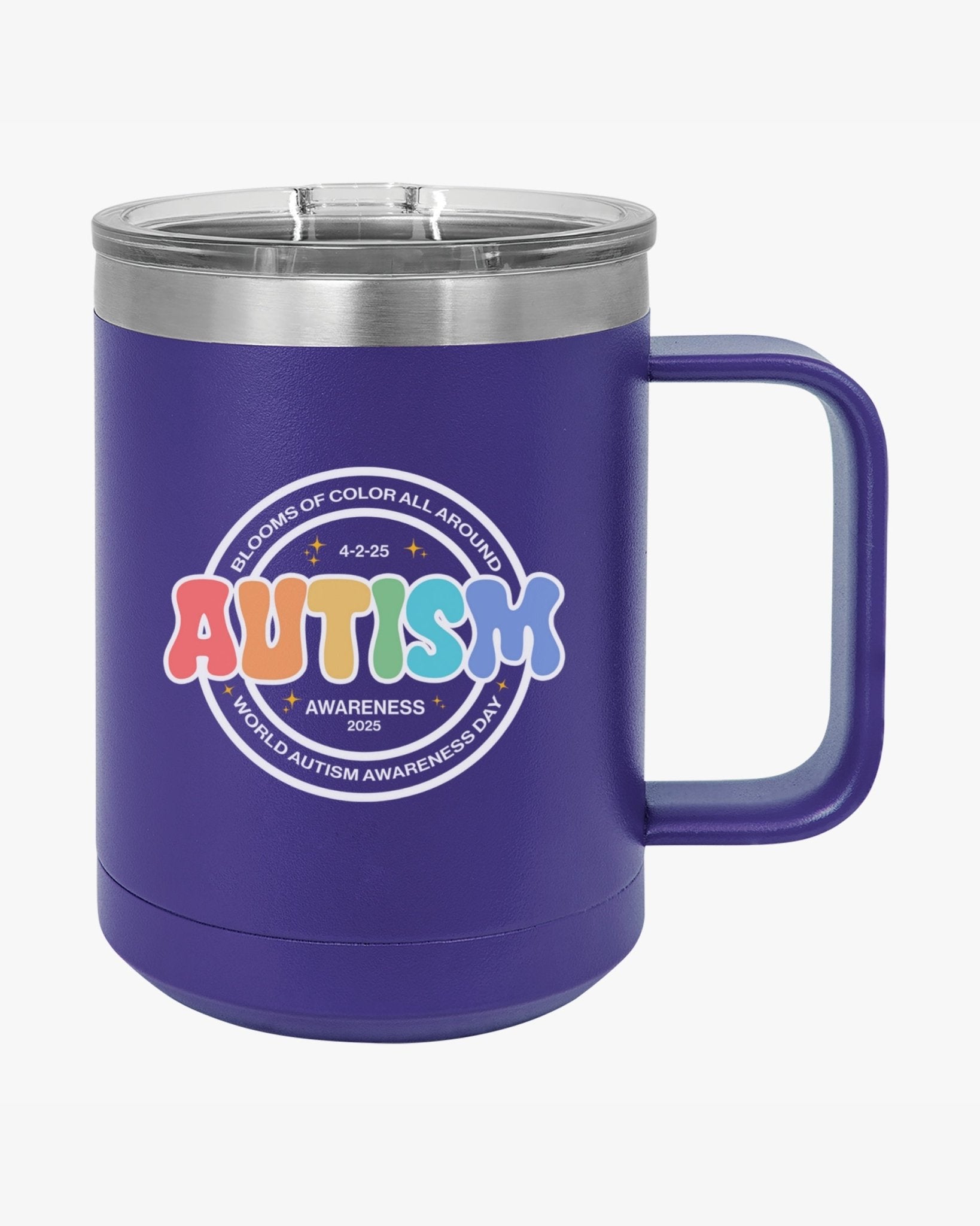 Autism Mug - Autism Awareness 2025 - Blooms of Color All Around Coffee Mug Tumbler - Daily Bloom