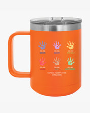 Autism Awareness 2025 - Affirmation Handprints Coffee Mug Tumbler