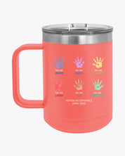 Autism Awareness 2025 - Affirmation Handprints Coffee Mug Tumbler