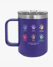 Autism Awareness 2025 - Affirmation Handprints Coffee Mug Tumbler