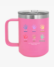 Autism Awareness 2025 - Affirmation Handprints Coffee Mug Tumbler