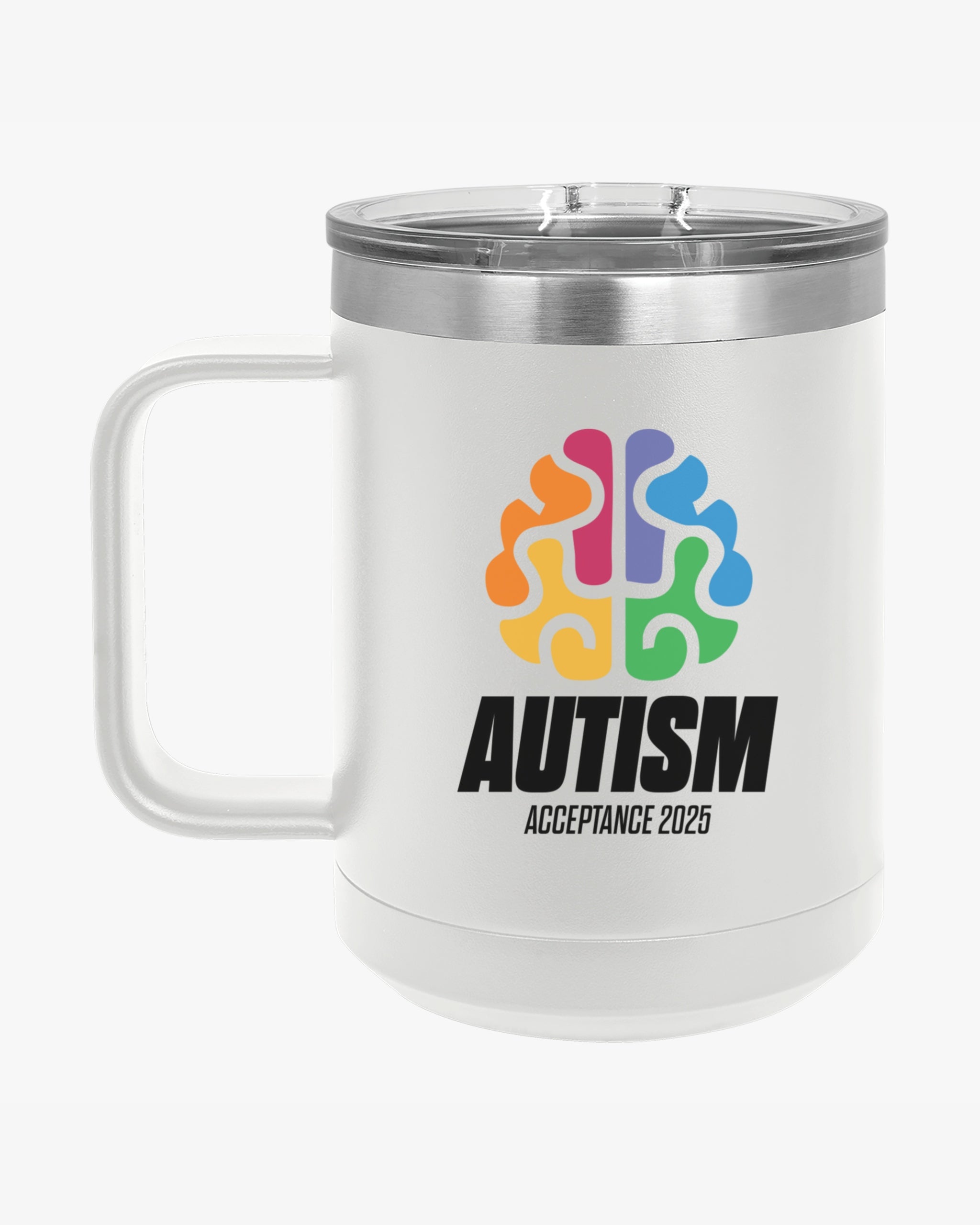 Autism Awareness 2025 - Brainbow Coffee Mug Tumbler