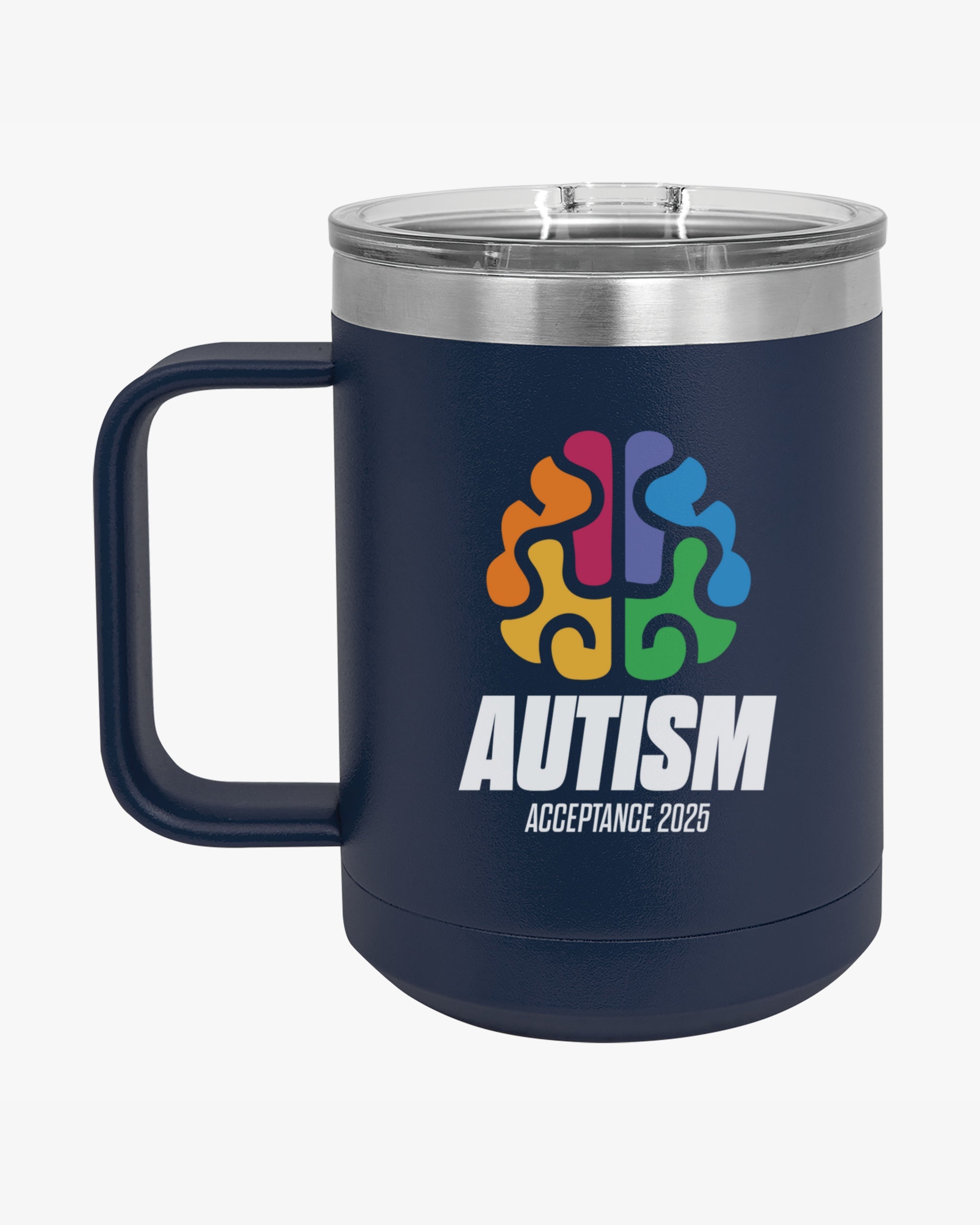 Autism Awareness 2025 - Brainbow Coffee Mug Tumbler