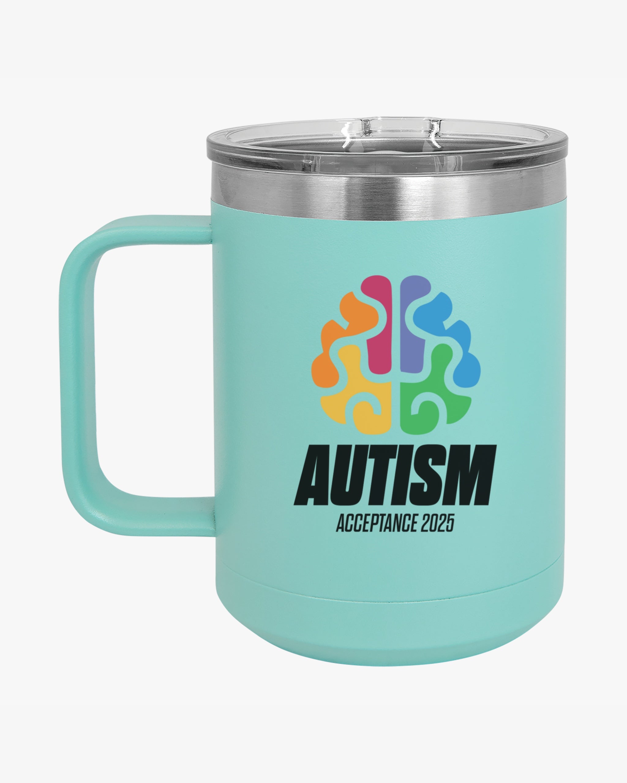 Autism Awareness 2025 - Brainbow Coffee Mug Tumbler