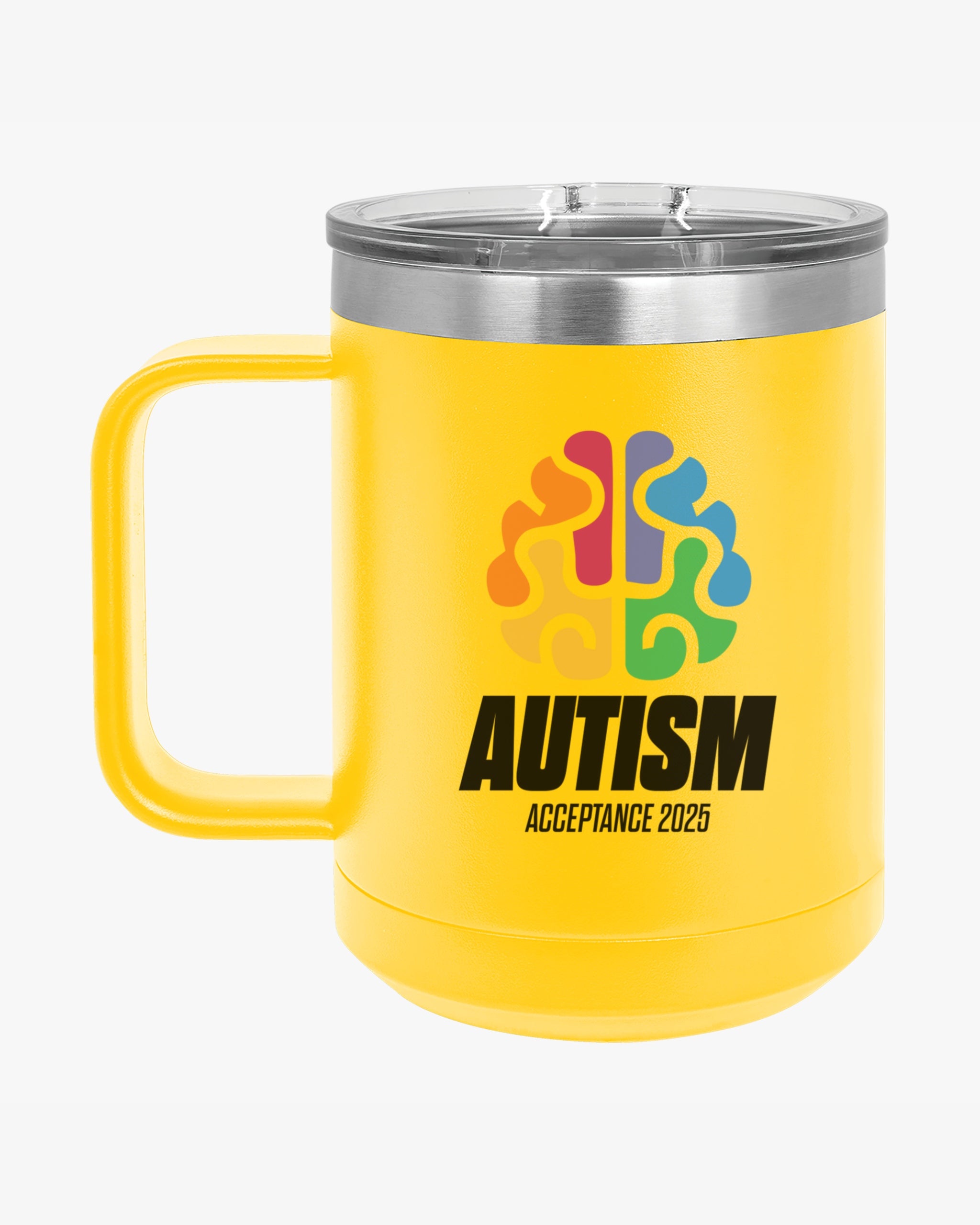 Autism Awareness 2025 - Brainbow Coffee Mug Tumbler