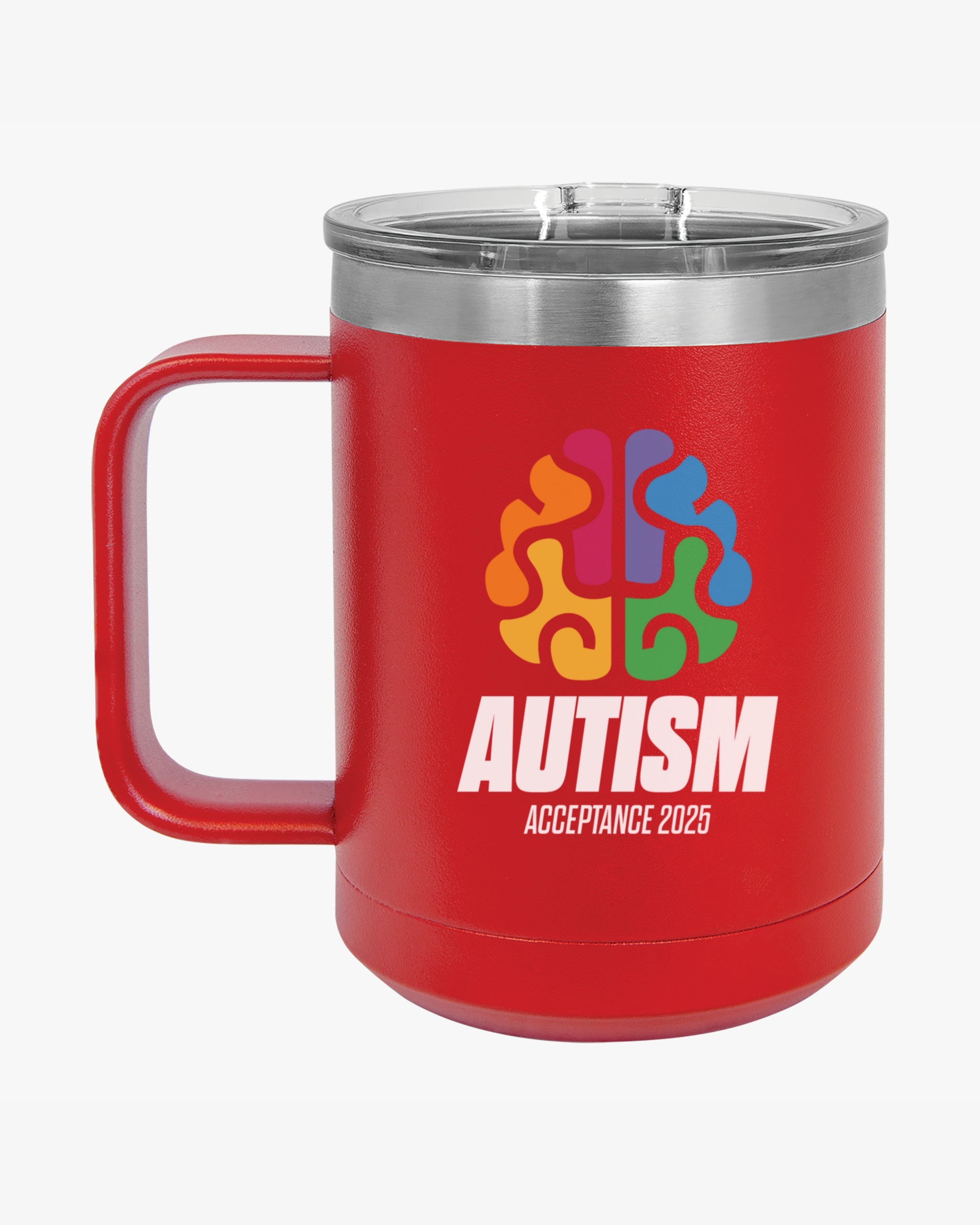 Autism Awareness 2025 - Brainbow Coffee Mug Tumbler