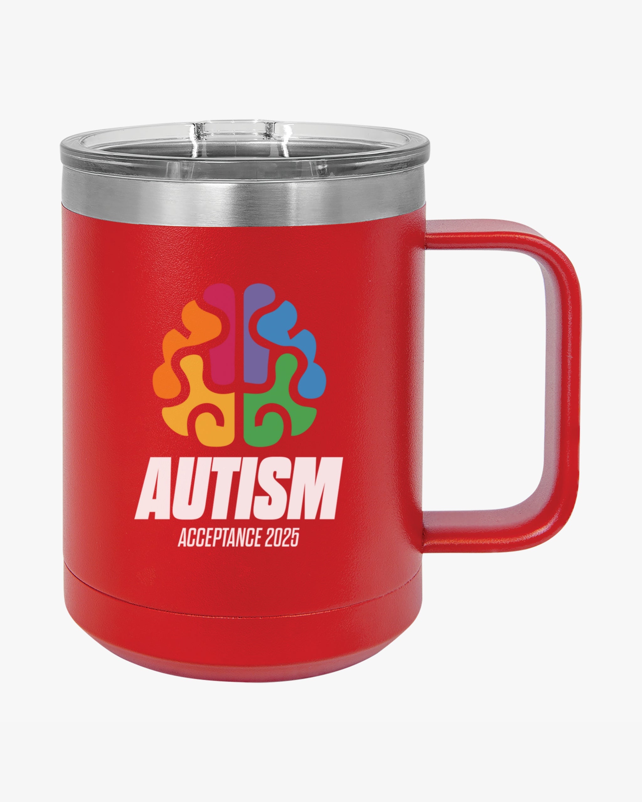 Autism Awareness 2025 - Brainbow Coffee Mug Tumbler