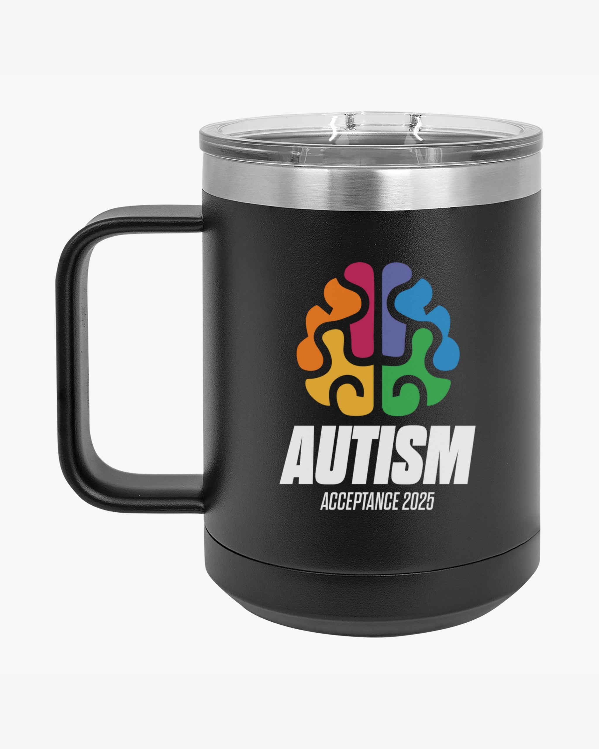Autism Awareness 2025 - Brainbow Coffee Mug Tumbler