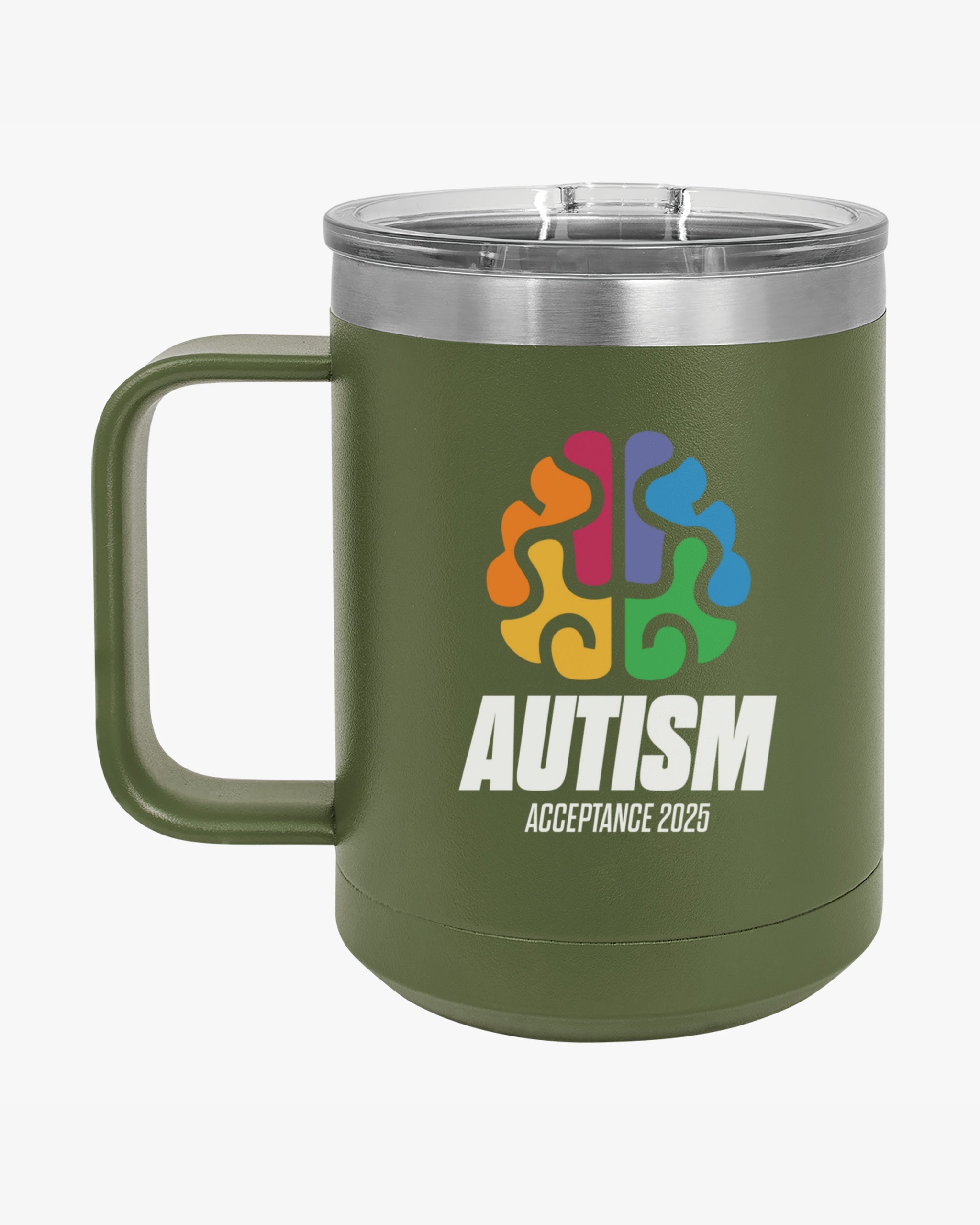 Autism Awareness 2025 - Brainbow Coffee Mug Tumbler