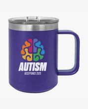 Autism Awareness 2025 - Brainbow Coffee Mug Tumbler