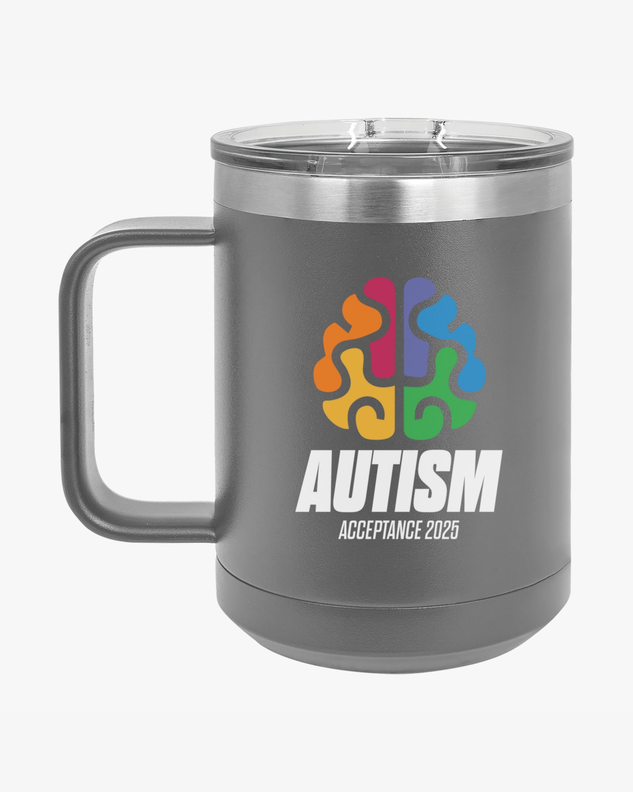 Autism Awareness 2025 - Brainbow Coffee Mug Tumbler