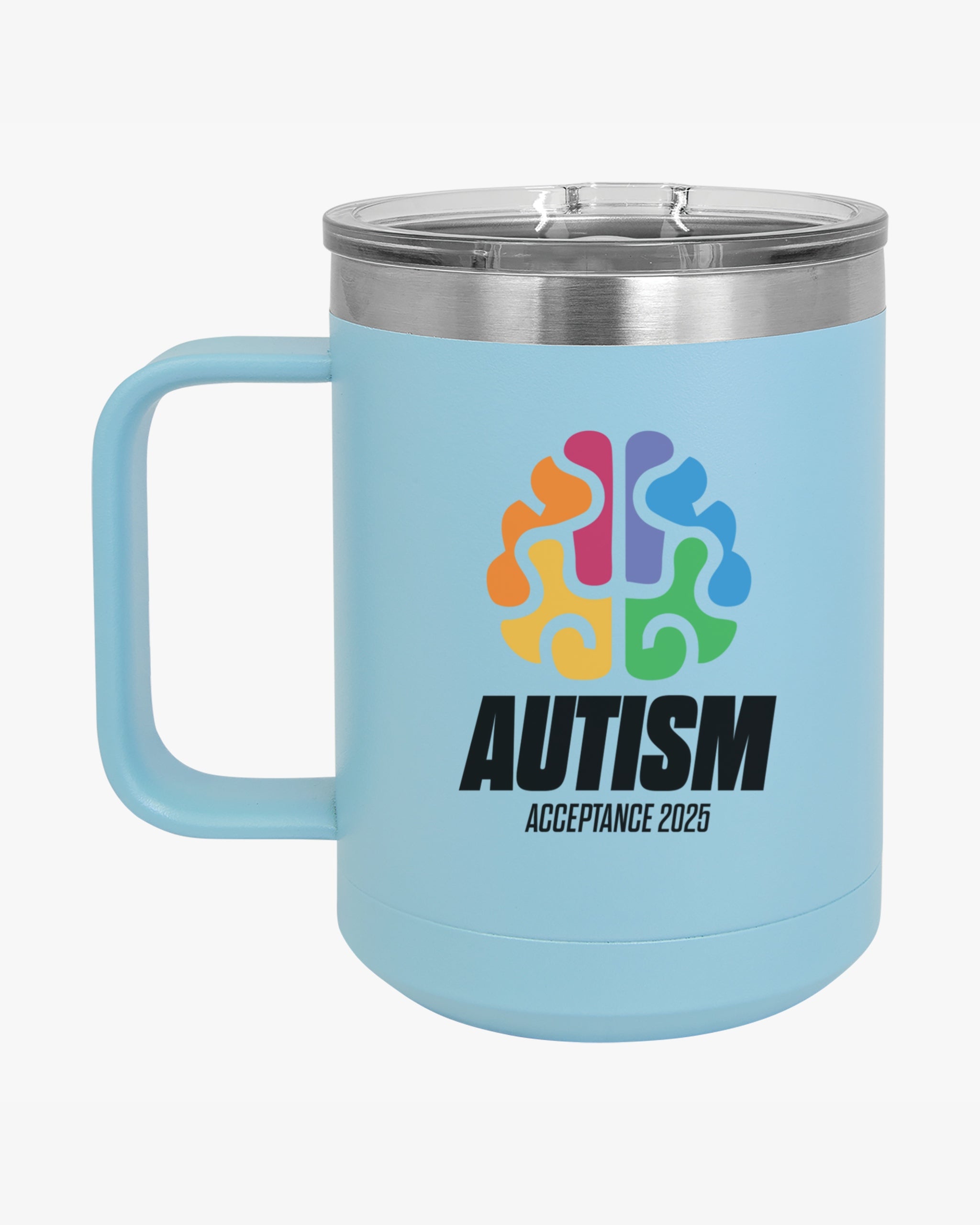 Autism Awareness 2025 - Brainbow Coffee Mug Tumbler