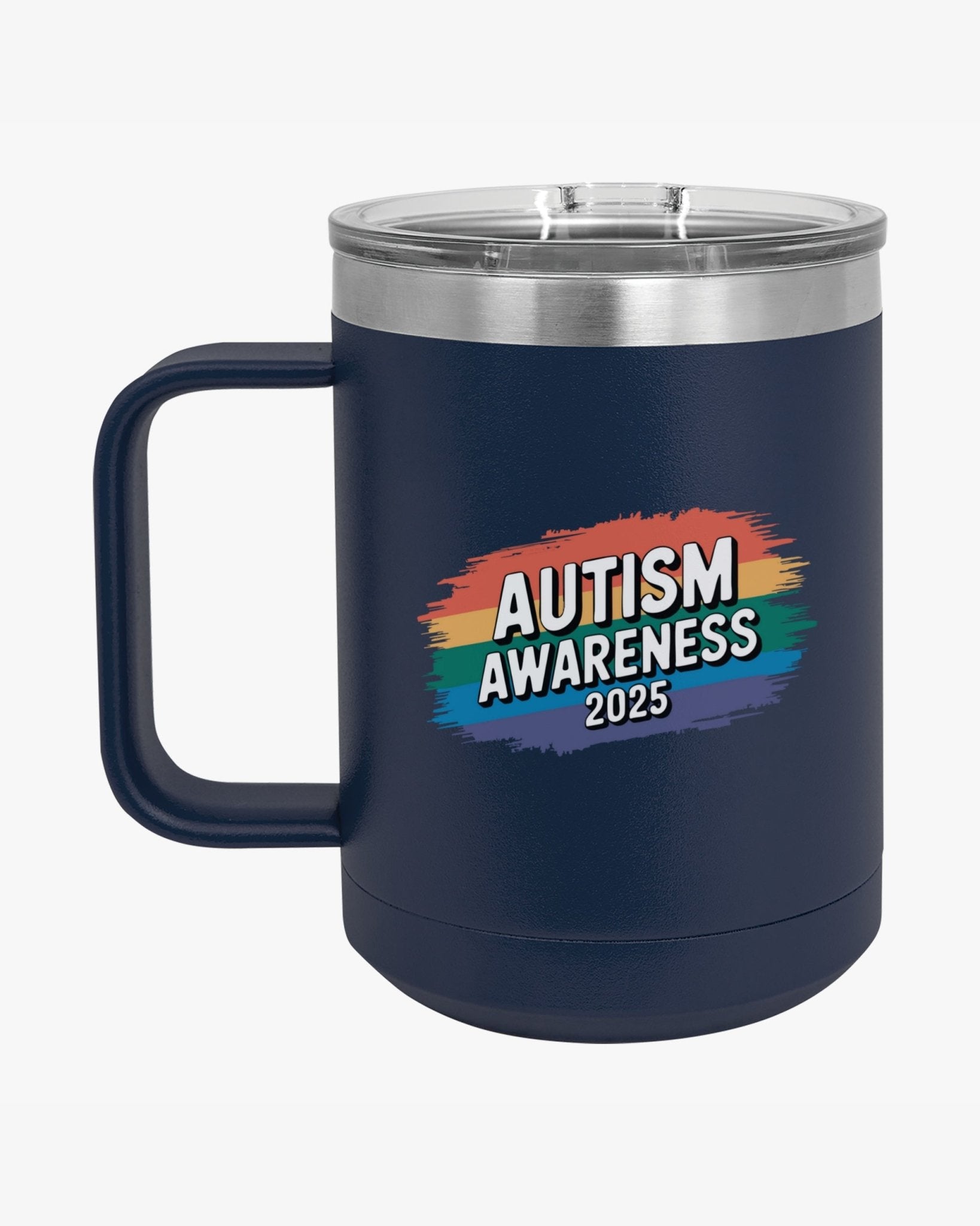 Autism Mug - Autism Awareness 2025 - Brushstrokes of Awareness Coffee Mug Tumbler - Daily Bloom