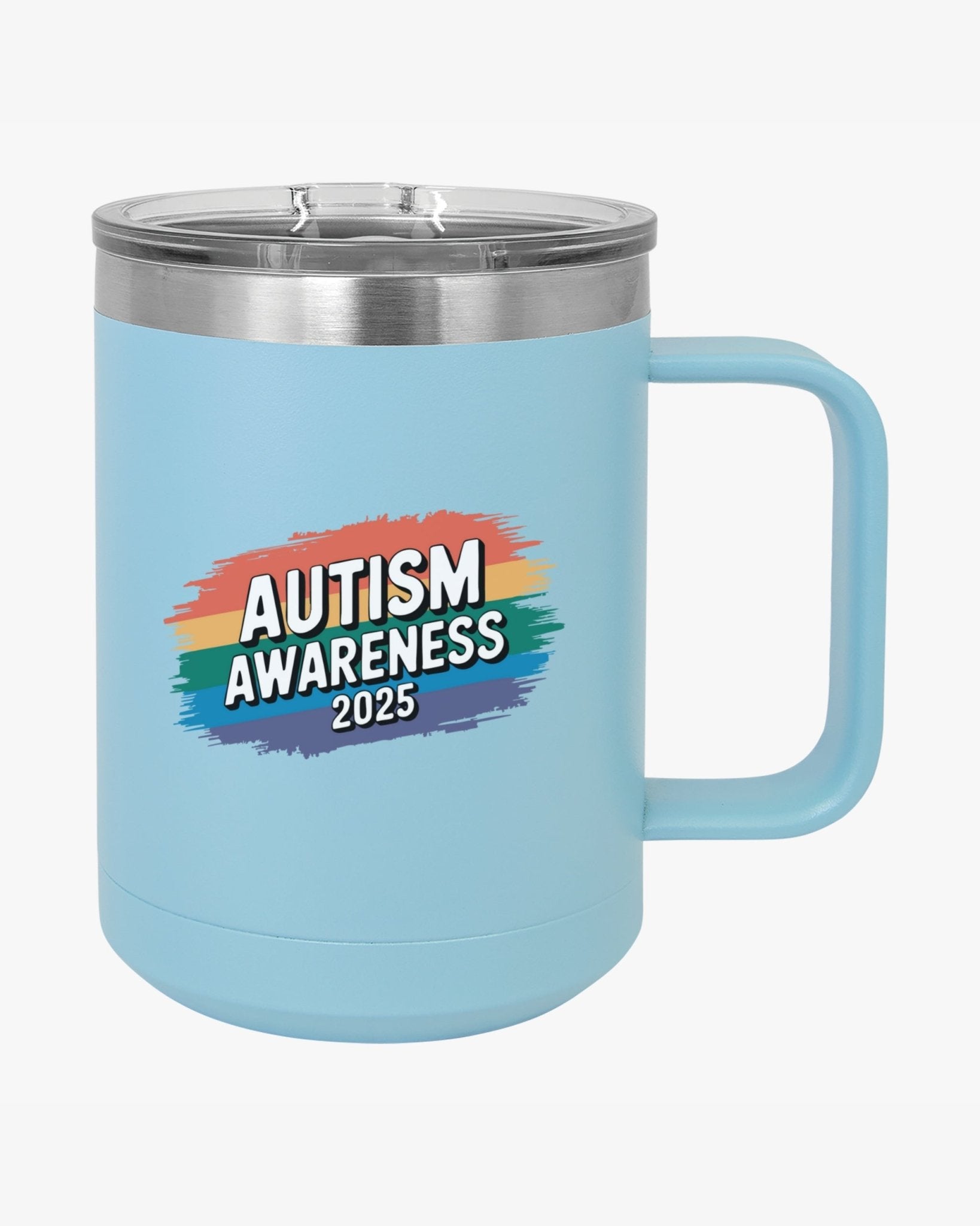 Autism Mug - Autism Awareness 2025 - Brushstrokes of Awareness Coffee Mug Tumbler - Daily Bloom
