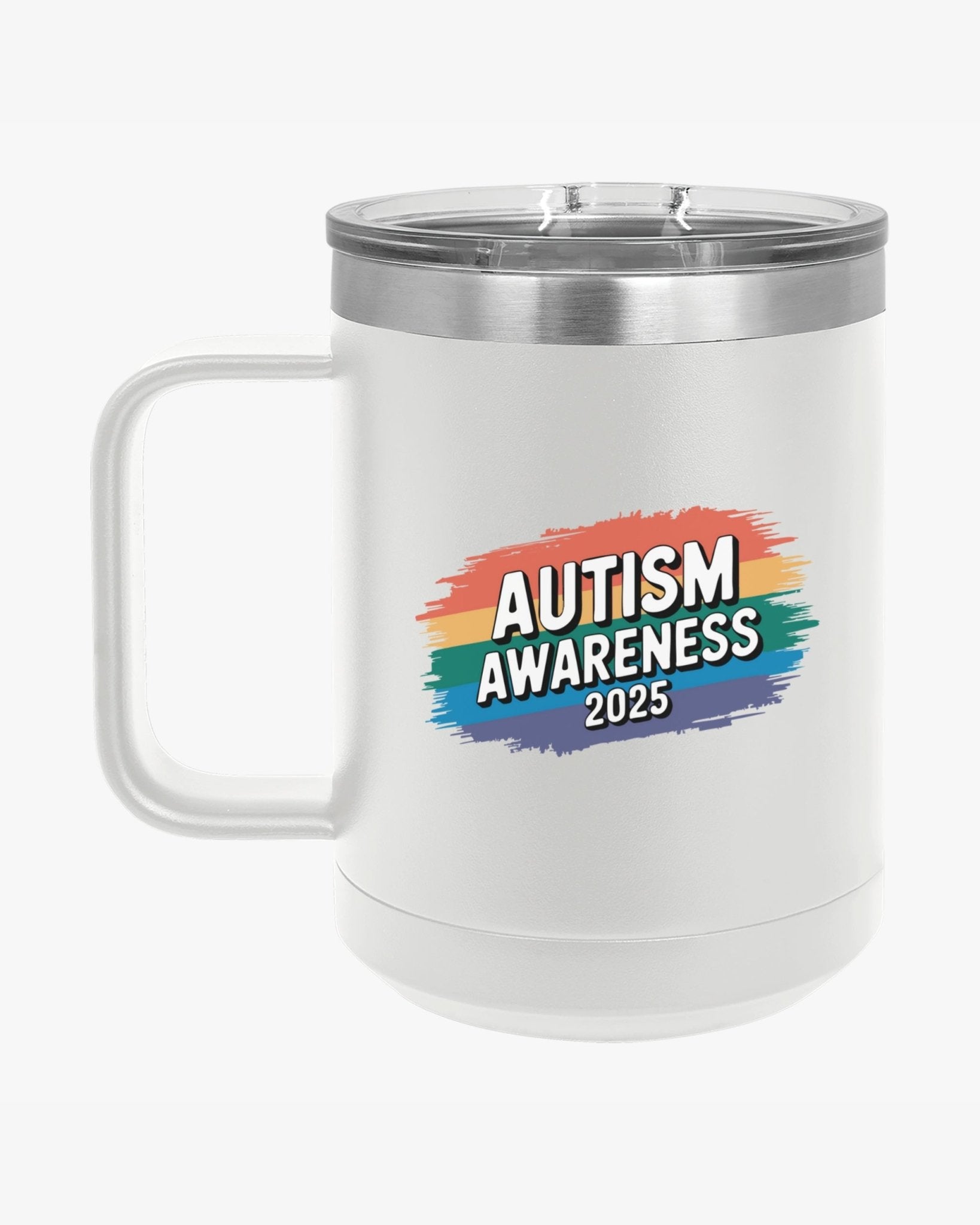 Autism Mug - Autism Awareness 2025 - Brushstrokes of Awareness Coffee Mug Tumbler - Daily Bloom