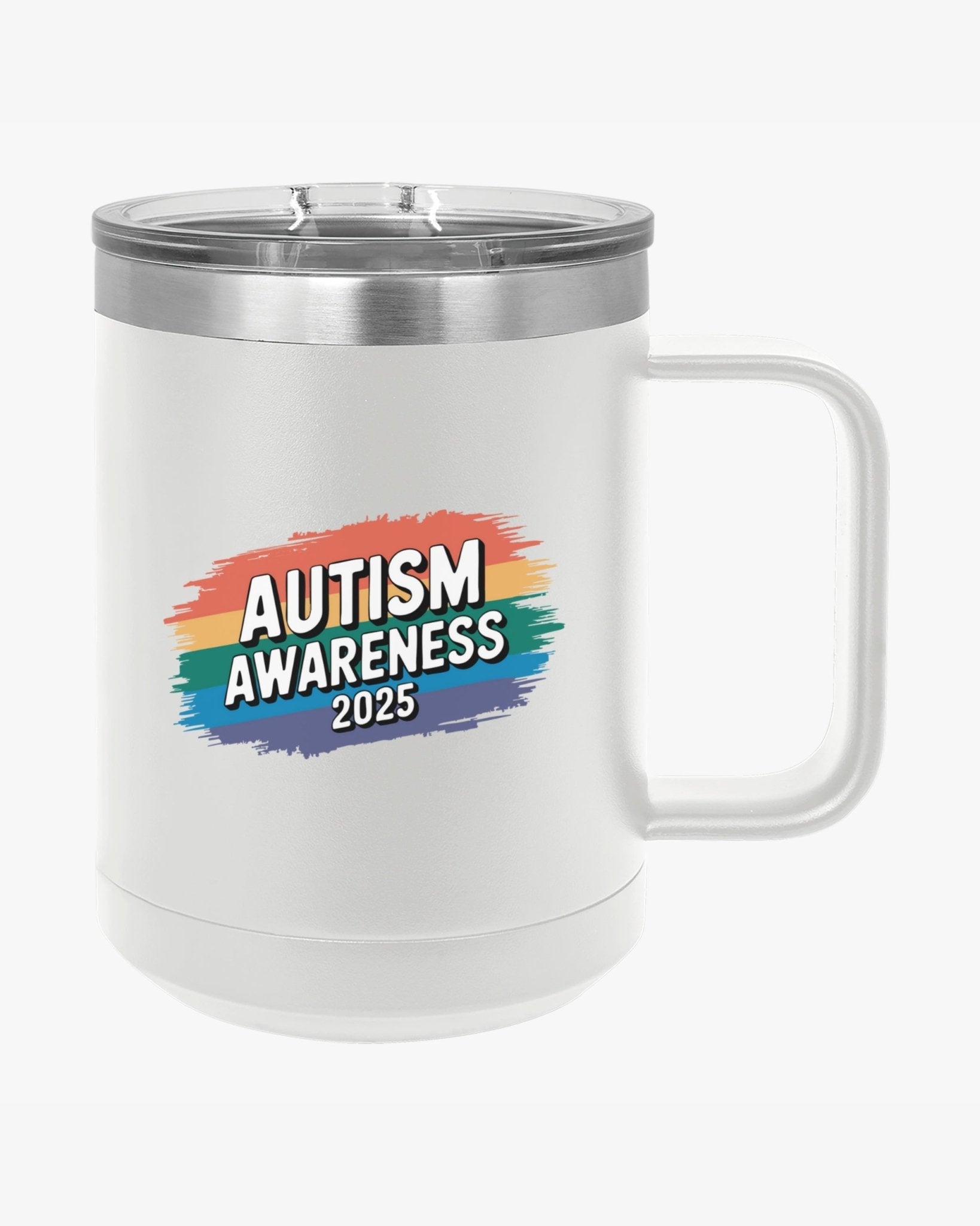 Autism Mug - Autism Awareness 2025 - Brushstrokes of Awareness Coffee Mug Tumbler - Daily Bloom
