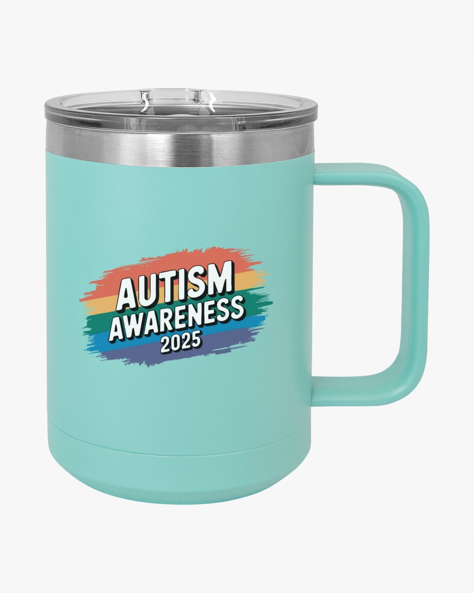 Autism Mug - Autism Awareness 2025 - Brushstrokes of Awareness Coffee Mug Tumbler - Daily Bloom