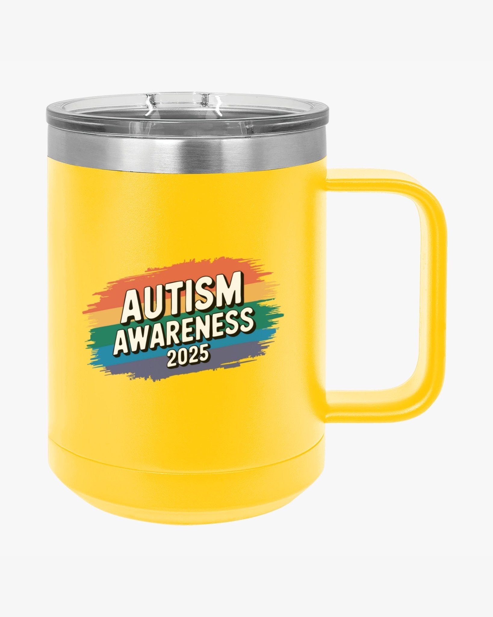 Autism Mug - Autism Awareness 2025 - Brushstrokes of Awareness Coffee Mug Tumbler - Daily Bloom
