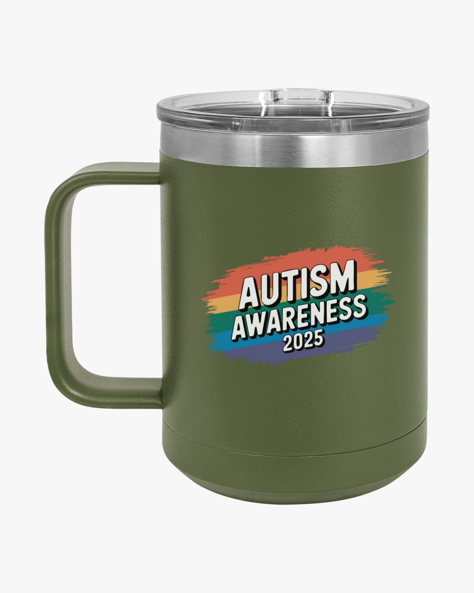 Autism Mug - Autism Awareness 2025 - Brushstrokes of Awareness Coffee Mug Tumbler - Daily Bloom