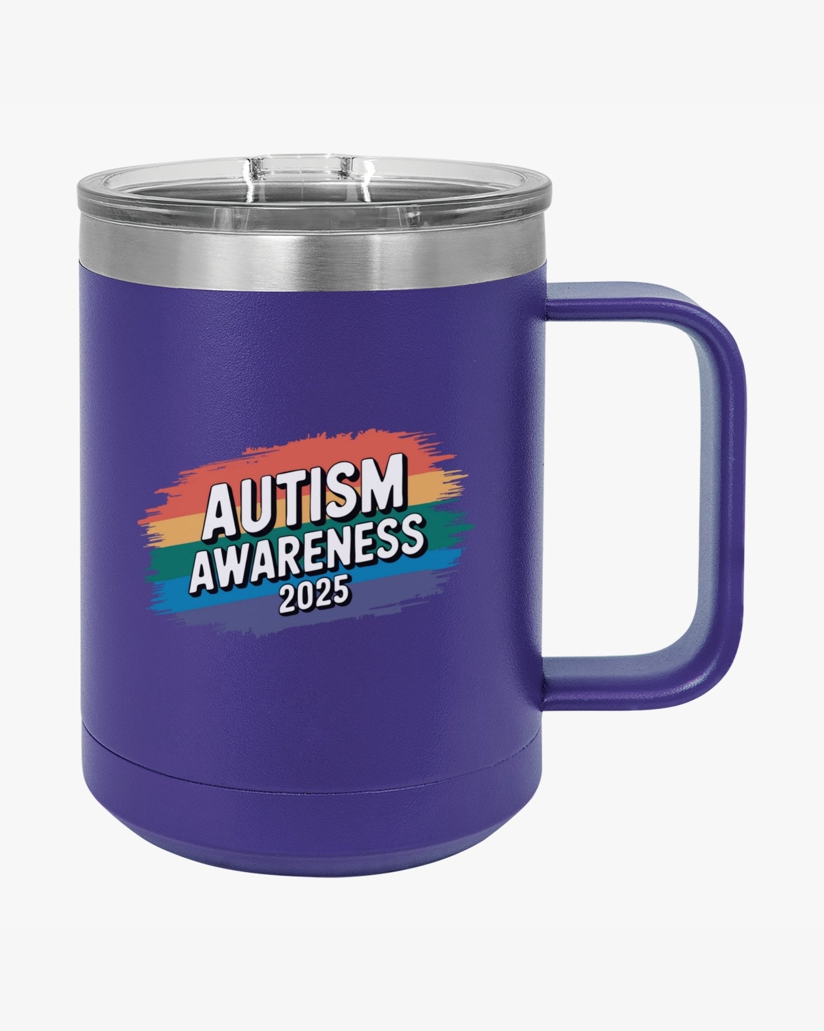 Autism Mug - Autism Awareness 2025 - Brushstrokes of Awareness Coffee Mug Tumbler - Daily Bloom