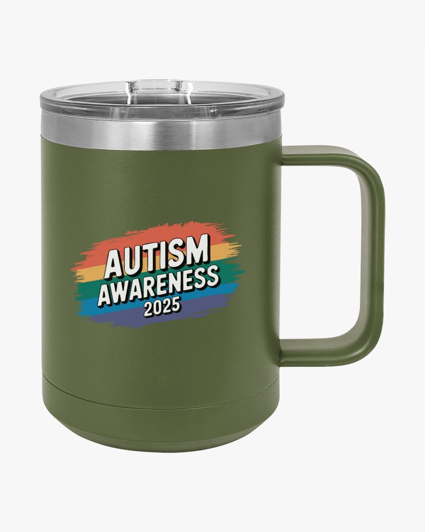 Autism Mug - Autism Awareness 2025 - Brushstrokes of Awareness Coffee Mug Tumbler - Daily Bloom