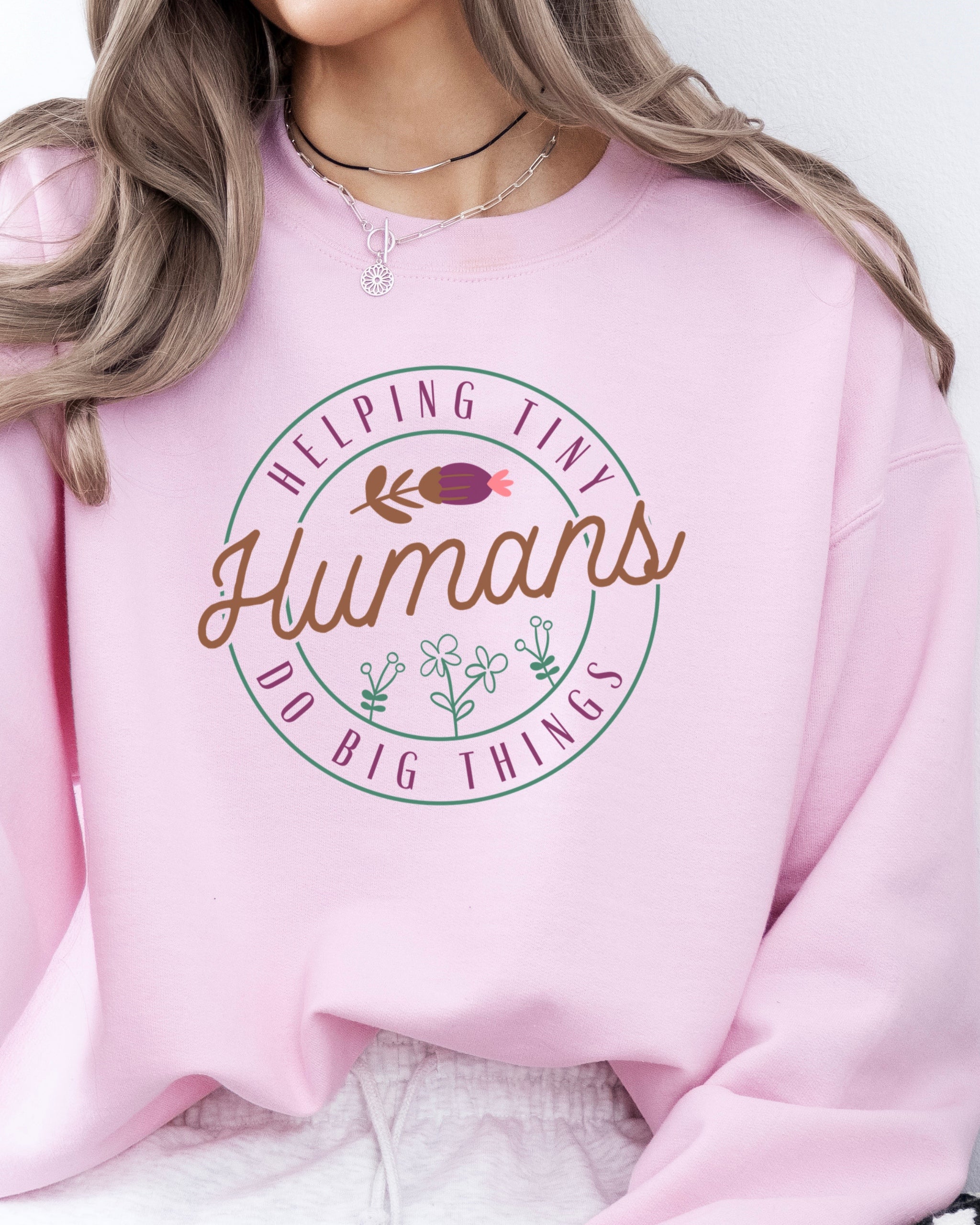 Helping Tiny Humans Do Big Things Sweatshirt-Neurodiversity, ADHD & Autism Awareness & Acceptance Sweatshirt by Daily Bloom