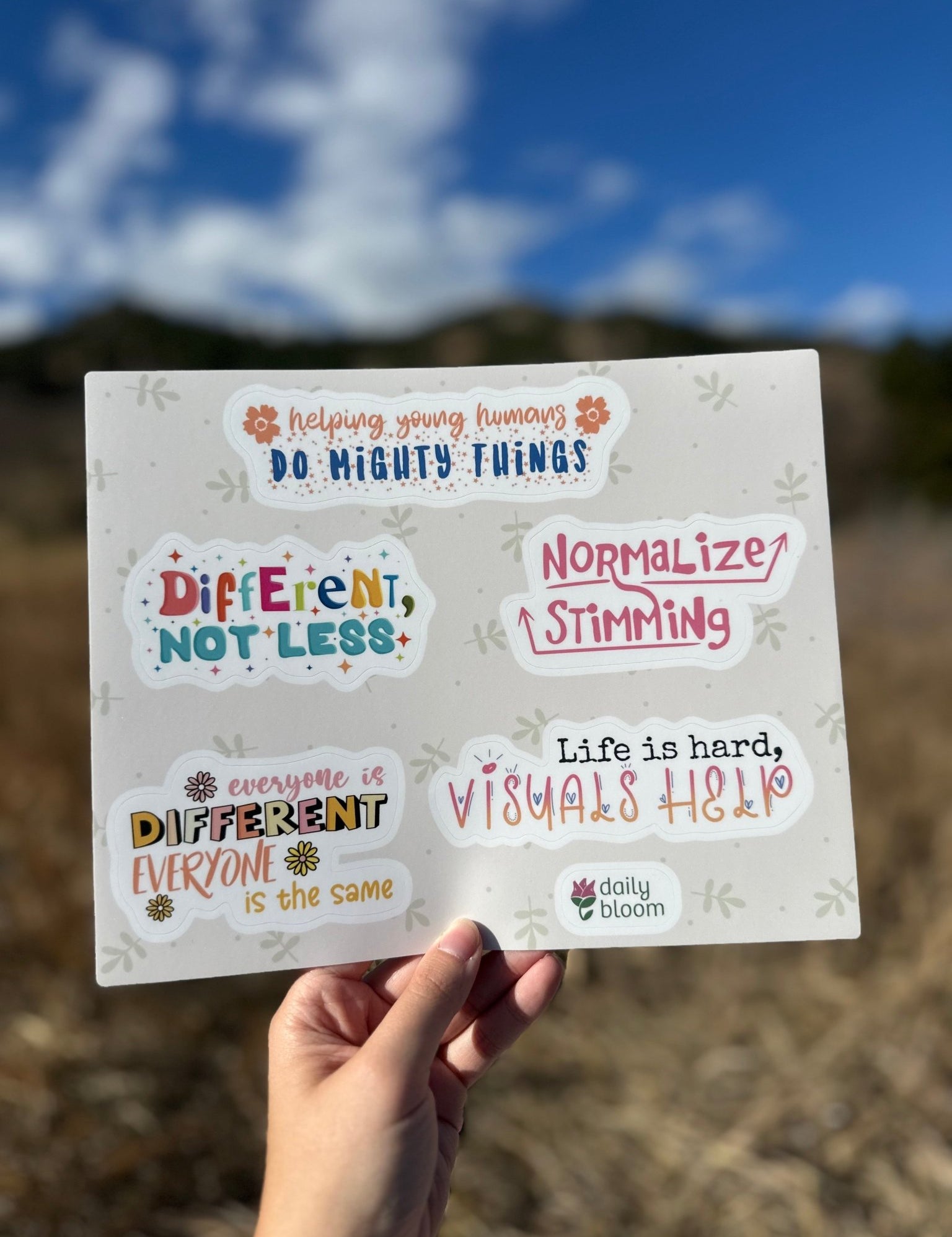 Autism Paper products - The Neuro - Affirmation Sticker Sheet - Daily Bloom