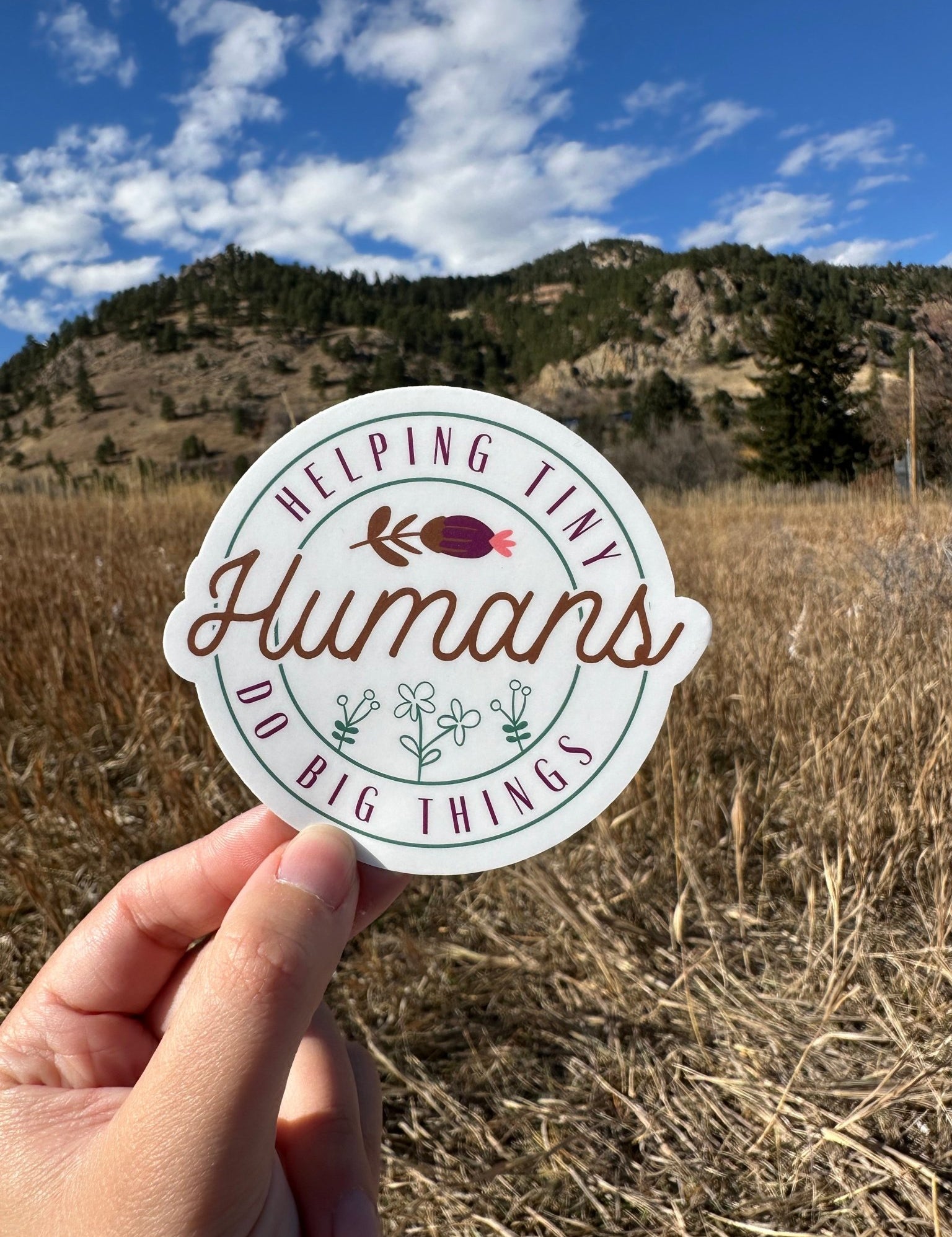 Autism Paper products - Helping Tiny Humans Do Big Things Sticker - Daily Bloom