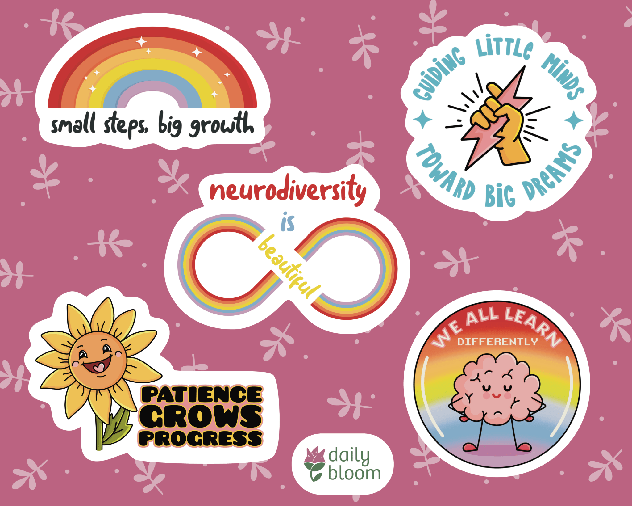 Autism Paper products - The Neurodiversity & Growth Sticker Sheet - Daily Bloom