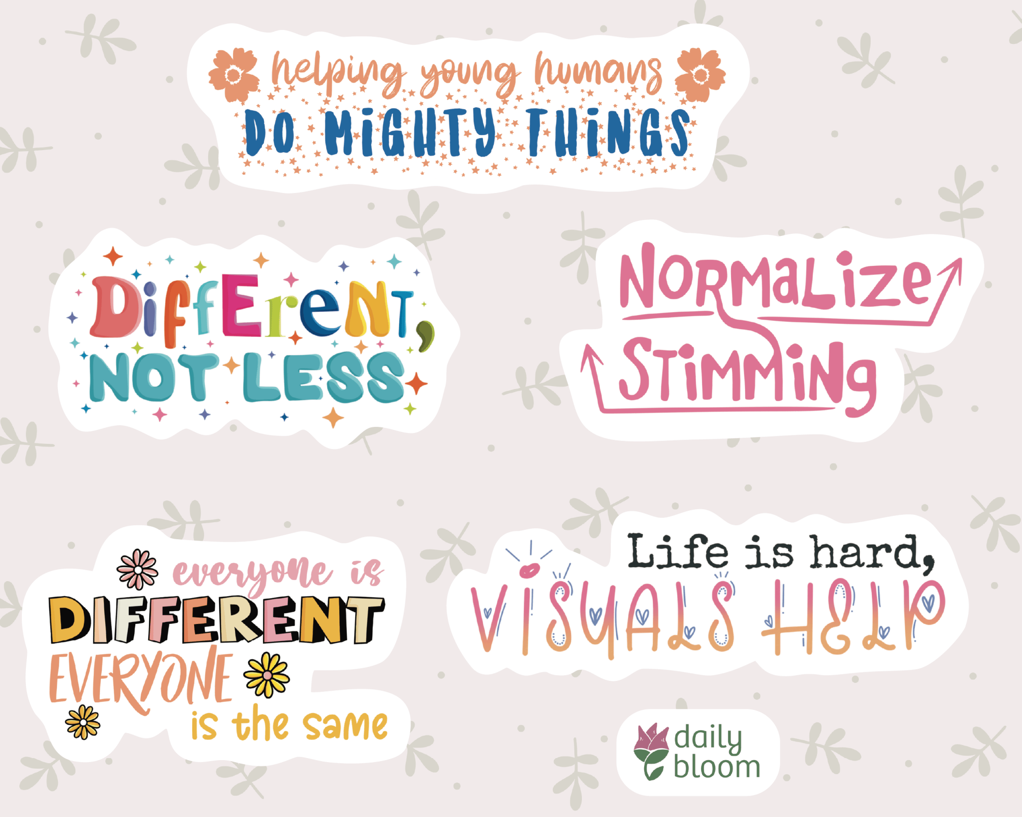 Autism Paper products - The Neuro - Affirmation Sticker Sheet - Daily Bloom