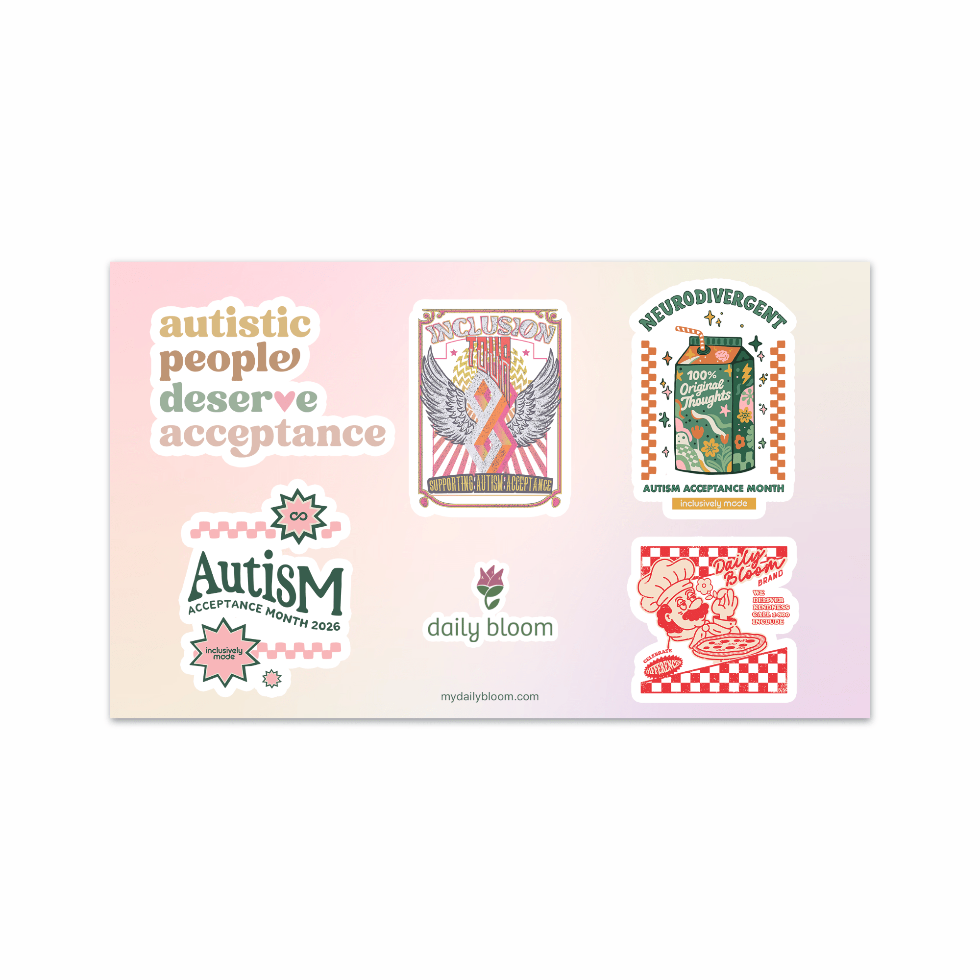 Autism Paper products - The Autism Acceptance Month Sticker Sheet - Daily Bloom