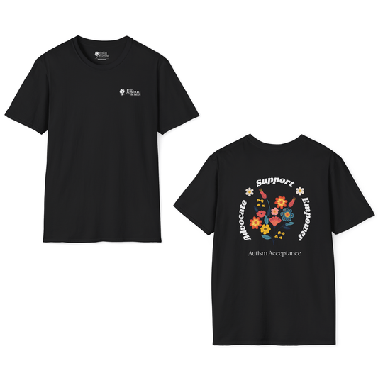 Advocate Support Empower Tee - The Joshua School-Neurodiversity, ADHD & Autism Awareness & Acceptance by Daily Bloom
