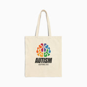 Autism Bags By Daily Bloom Autism Awareness 2025 - Brainbow Canvas Tote Bag Natural / 15" x 16"